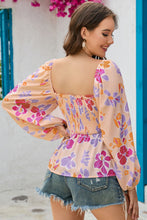 Load image into Gallery viewer, Floral Square Neck Smocked Blouse
