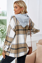 Load image into Gallery viewer, Button Up Plaid Hooded Jacket
