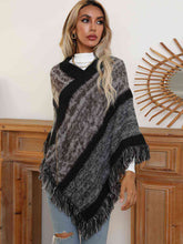 Load image into Gallery viewer, V-Neck Poncho with Fringes
