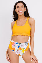 Load image into Gallery viewer, Floral Frill Trim Two-Piece Swim Set
