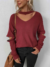 Load image into Gallery viewer, Cutout Zip Detail Sweater
