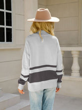 Load image into Gallery viewer, Color Block Half Zip Knit Top
