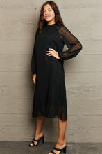 Load image into Gallery viewer, Round Neck Long Sleeve Midi Dress
