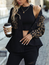 Load image into Gallery viewer, Leopard Print Buttoned Dropped Shoulder Jacket
