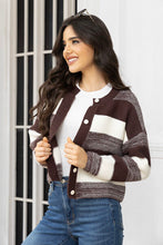 Load image into Gallery viewer, Striped Button Up Long Sleeve Cardigan
