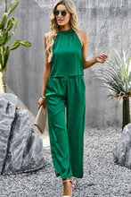 Load image into Gallery viewer, Grecian Neck Sleeveless Pocketed Top and Pants Set
