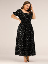 Load image into Gallery viewer, Plus Size Polka Dot Square Neck Dress
