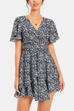 Load image into Gallery viewer, Surplice Neck Flutter Sleeve Dress
