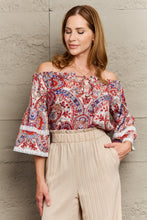 Load image into Gallery viewer, Off Shoulder Bohemian Style Blouse

