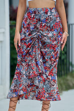 Load image into Gallery viewer, Floral High Waist Ruched Skirt
