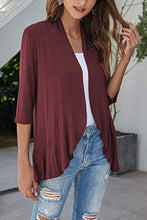 Load image into Gallery viewer, Open Front Ruffle Trim Cardigan
