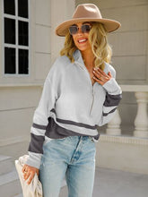 Load image into Gallery viewer, Color Block Half Zip Knit Top
