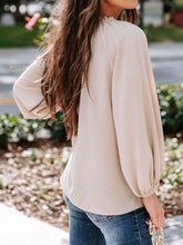 Load image into Gallery viewer, Notched Neck Long Sleeve Blouse
