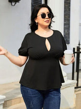 Load image into Gallery viewer, Plus Size Cutout Short Sleeve Blouse
