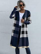 Load image into Gallery viewer, Plaid Open Front Longline Cardigan
