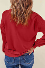 Load image into Gallery viewer, Sequin Santa Patch Round Neck Sweatshirt
