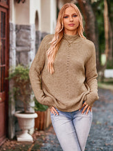 Load image into Gallery viewer, Mock Neck Dropped Shoulder Sweater
