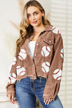 Load image into Gallery viewer, Ball Sequin Dropped Shoulder Raw Hem Jacket
