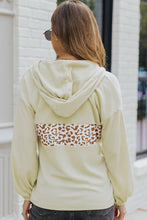 Load image into Gallery viewer, Leopard Half-Zip Dropped Shoulder Hoodie
