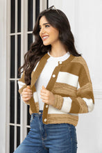 Load image into Gallery viewer, Striped Button Up Long Sleeve Cardigan
