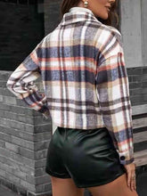 Load image into Gallery viewer, Plaid Collared Neck Button Down Jacket
