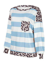 Load image into Gallery viewer, Striped Leopard Long Sleeves Top
