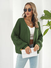 Load image into Gallery viewer, Open Front Ribbed Trim Cardigan

