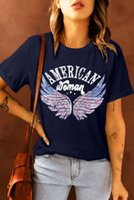 Load image into Gallery viewer, AMERICAN WOMAN Graphic Round Neck Tee
