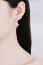 Load image into Gallery viewer, Moissanite Star Rhodium-Plated Drop Earrings
