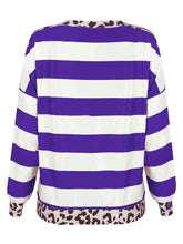 Load image into Gallery viewer, Striped Leopard Long Sleeves Top
