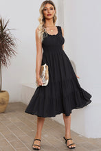 Load image into Gallery viewer, Smocked Waist Sleeveless Tiered Dress with Pockets
