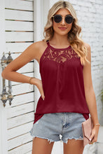 Load image into Gallery viewer, Lace Detail Round Neck Sleeveless Top
