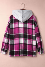 Load image into Gallery viewer, Button Up Plaid Hooded Jacket
