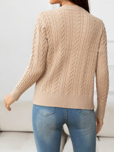 Load image into Gallery viewer, V-Neck Long Sleeve Cable-Knit Buttoned Knit Top
