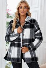 Load image into Gallery viewer, Button Up Plaid Hooded Jacket
