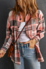 Load image into Gallery viewer, Plaid Dropped Shoulder Longline Shirt
