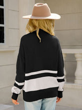 Load image into Gallery viewer, Color Block Half Zip Knit Top
