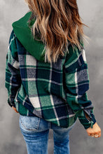 Load image into Gallery viewer, Button Up Plaid Hooded Jacket
