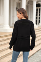 Load image into Gallery viewer, Round Neck Openwork Long Sleeve Pullover Sweater
