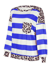 Load image into Gallery viewer, Striped Leopard Long Sleeves Top
