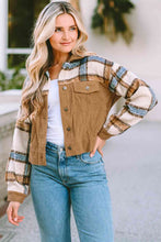 Load image into Gallery viewer, Plaid Collared Neck Button Down Jacket
