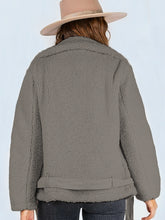 Load image into Gallery viewer, Zip-Up Belted Sherpa Jacket
