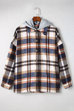 Load image into Gallery viewer, Button Up Plaid Hooded Jacket
