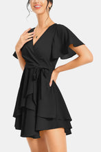 Load image into Gallery viewer, Surplice Neck Flutter Sleeve Dress
