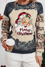 Load image into Gallery viewer, Santa Graphic Leopard Dropped Shoulder Sweatshirt
