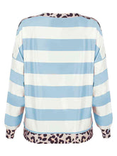 Load image into Gallery viewer, Striped Leopard Long Sleeves Top
