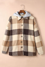 Load image into Gallery viewer, Button Up Plaid Hooded Jacket
