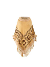 Load image into Gallery viewer, Fringe Geometric Cape Sleeve Poncho
