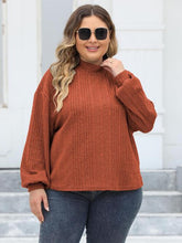 Load image into Gallery viewer, Plus Size Mock Neck Long Sleeve Knit Top
