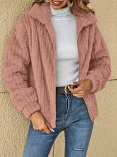 Load image into Gallery viewer, Plush Zip Up Long Sleeve Jacket
